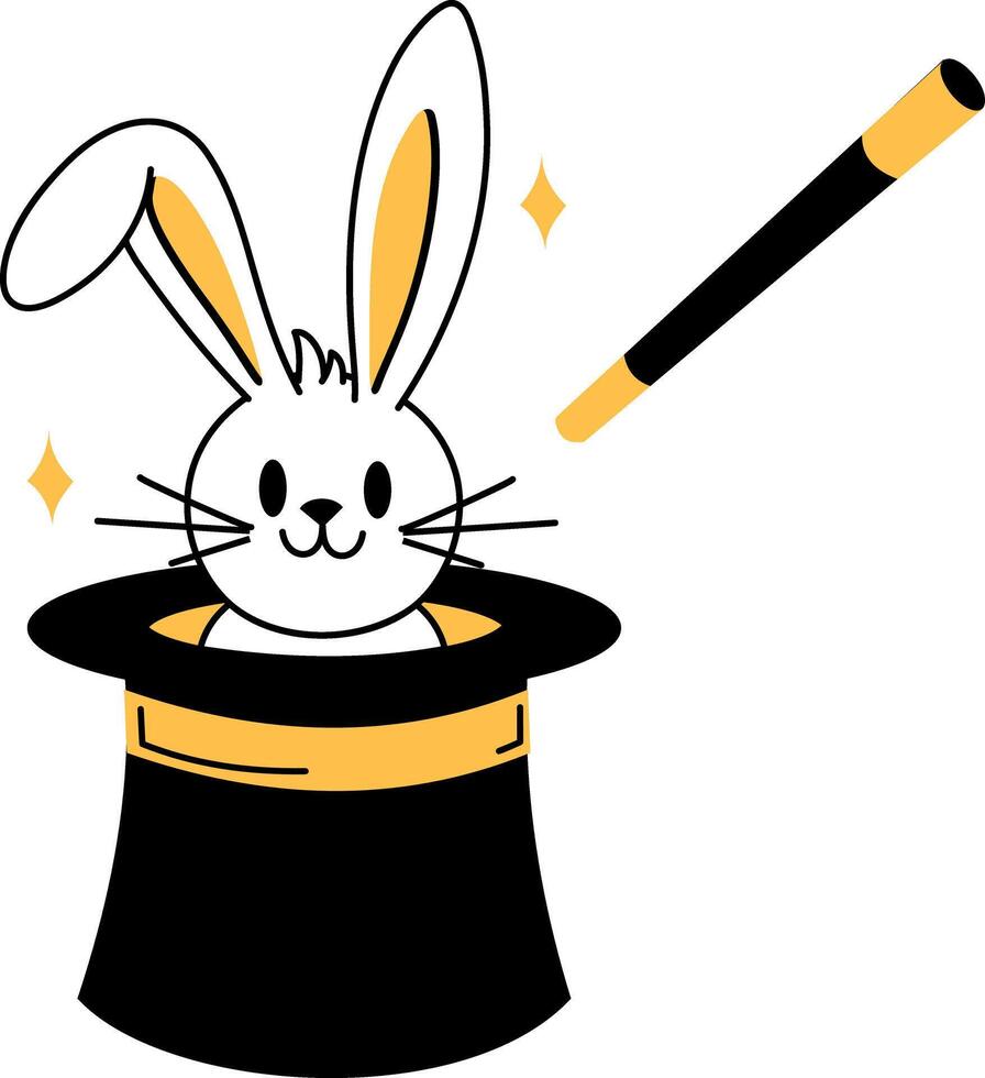 A hand drawn style illustration of a magician hat vector