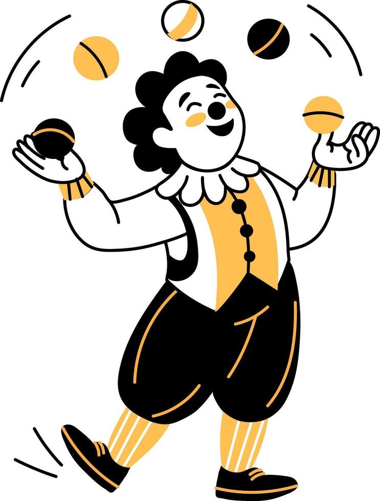 A hand drawn style illustration of circus juggler vector
