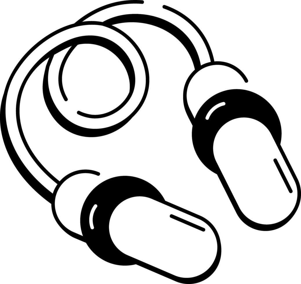 A hand drawn style icon of earplugs vector