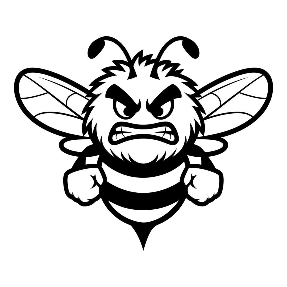 Angry Bee Mascot vector
