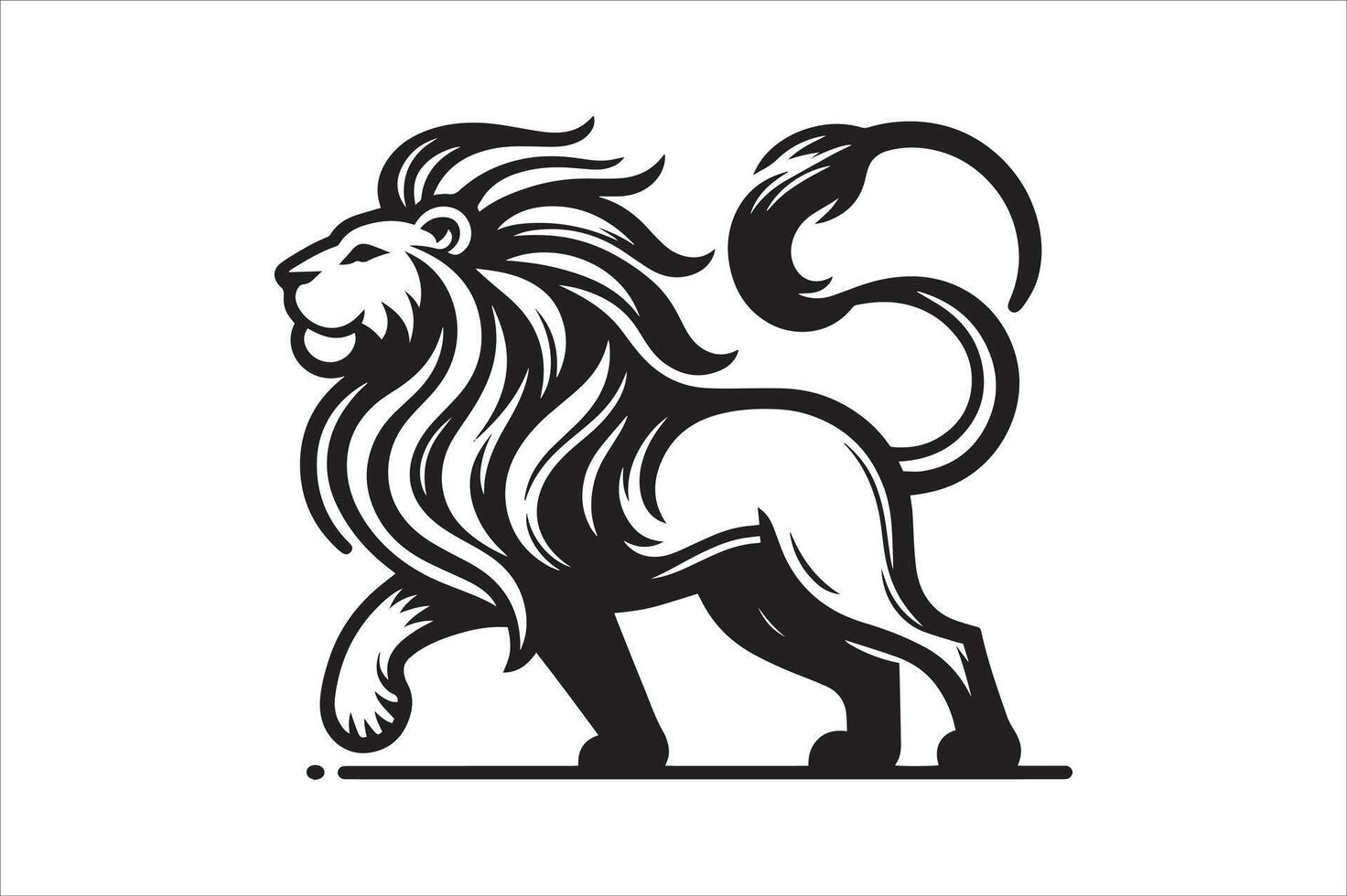 Lion Outline Design Coloring Page Style vector