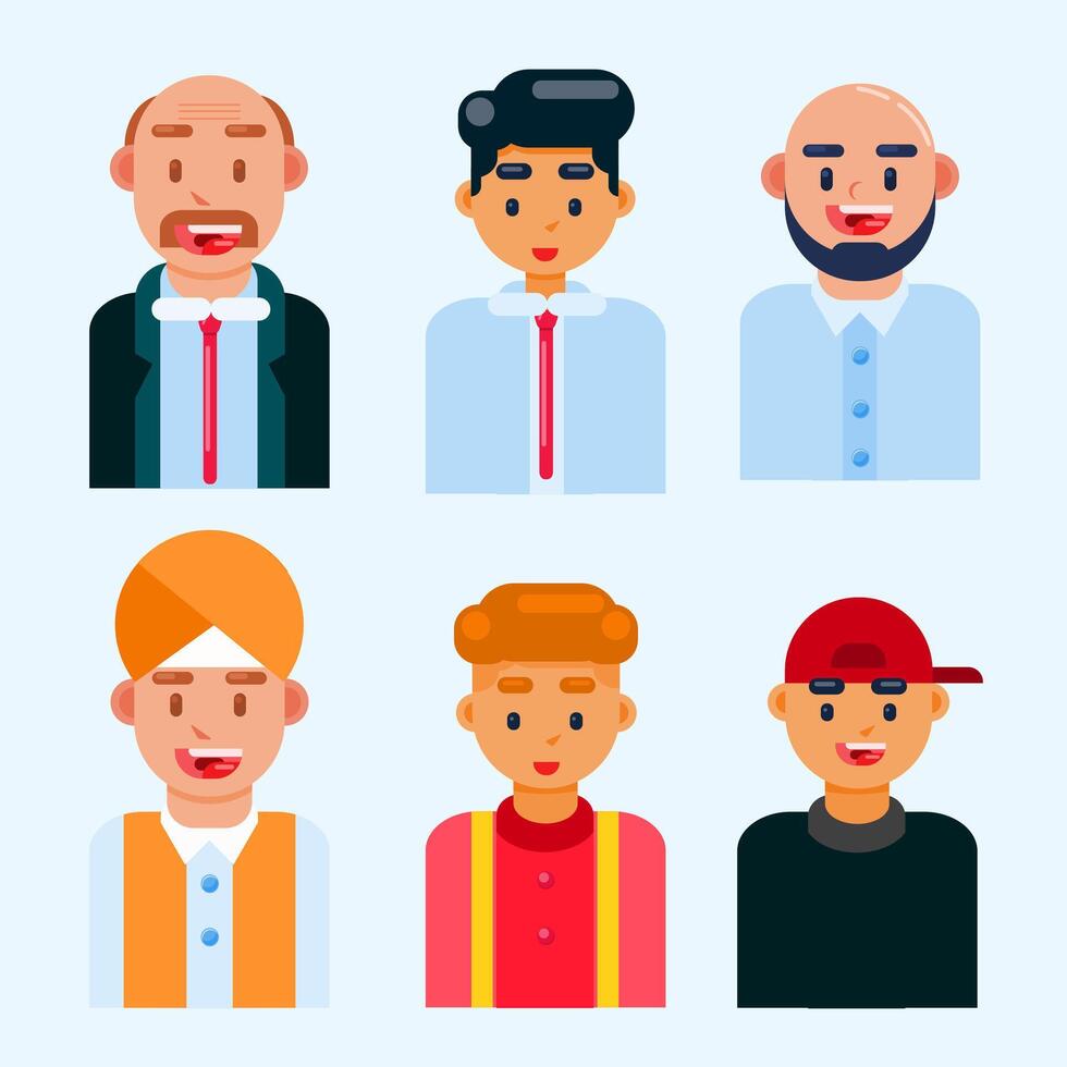 Flat worker style, young and old worker, modern and traditional worker vector