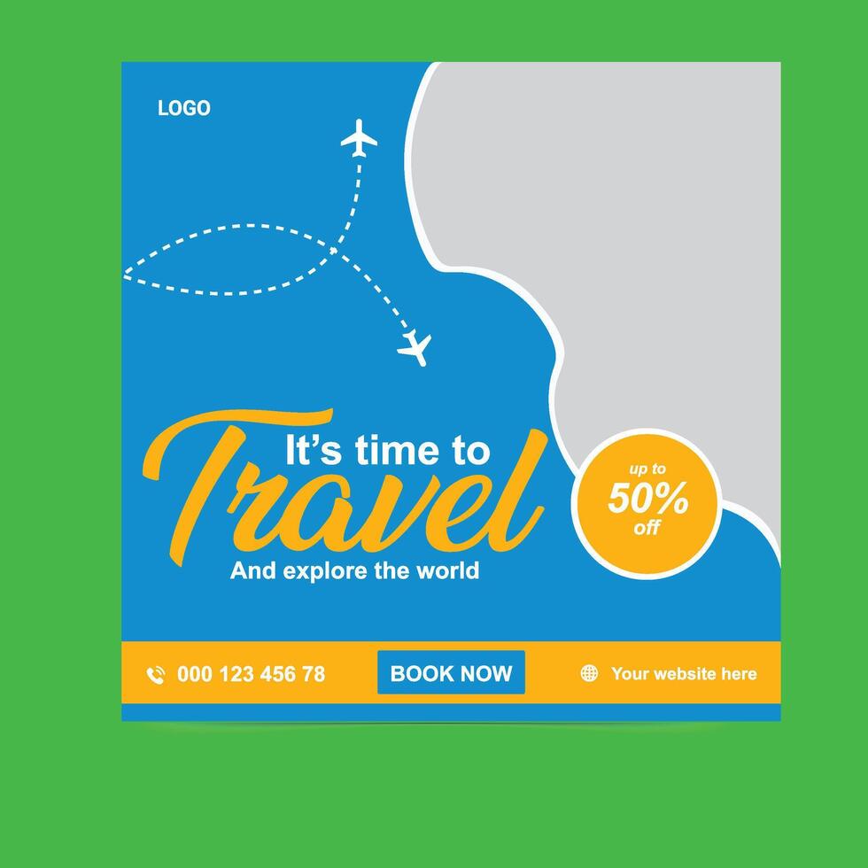 Adventure Travel Social Media Banners Editable Templates vector