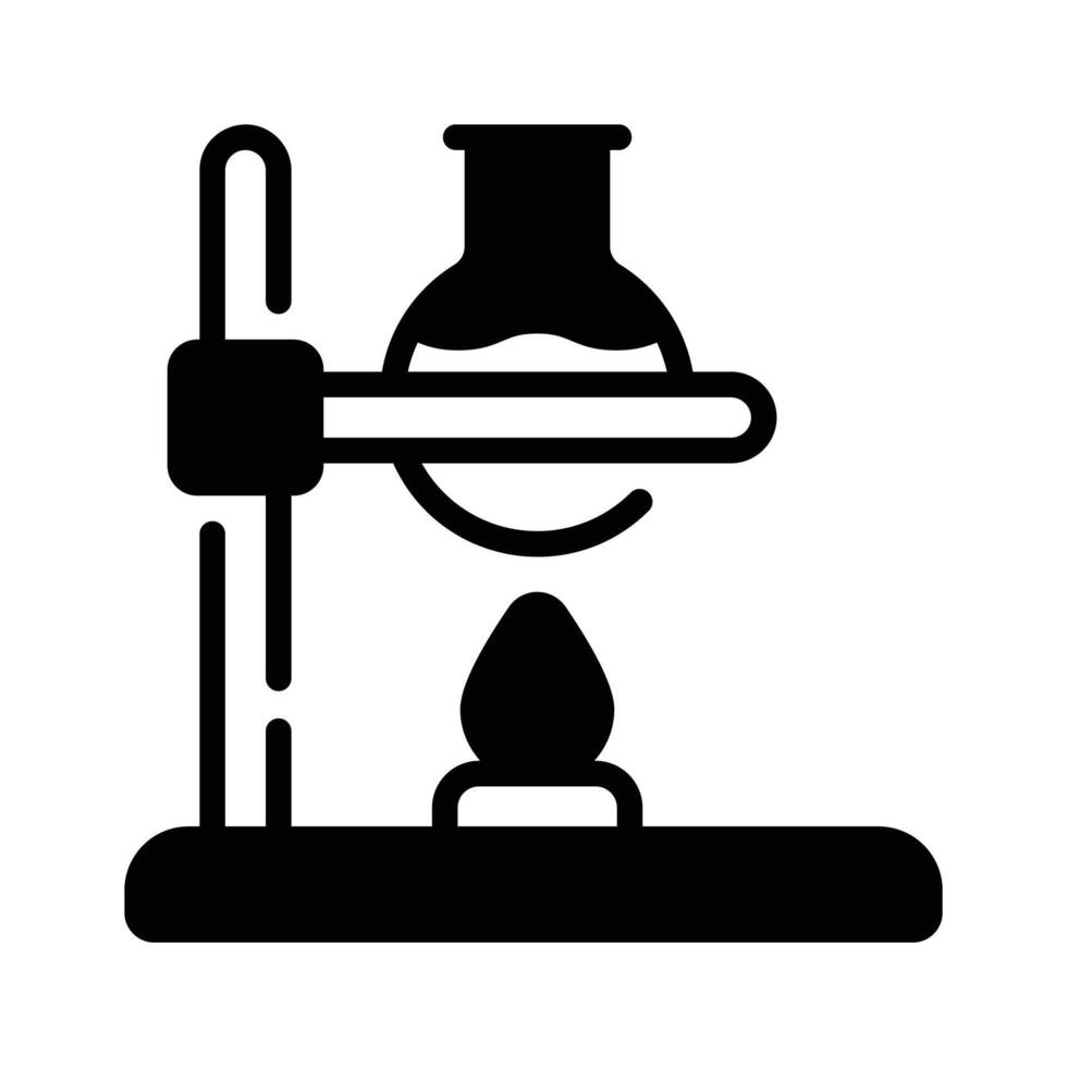 A customizable glyph style icon showing lab heating,. vector