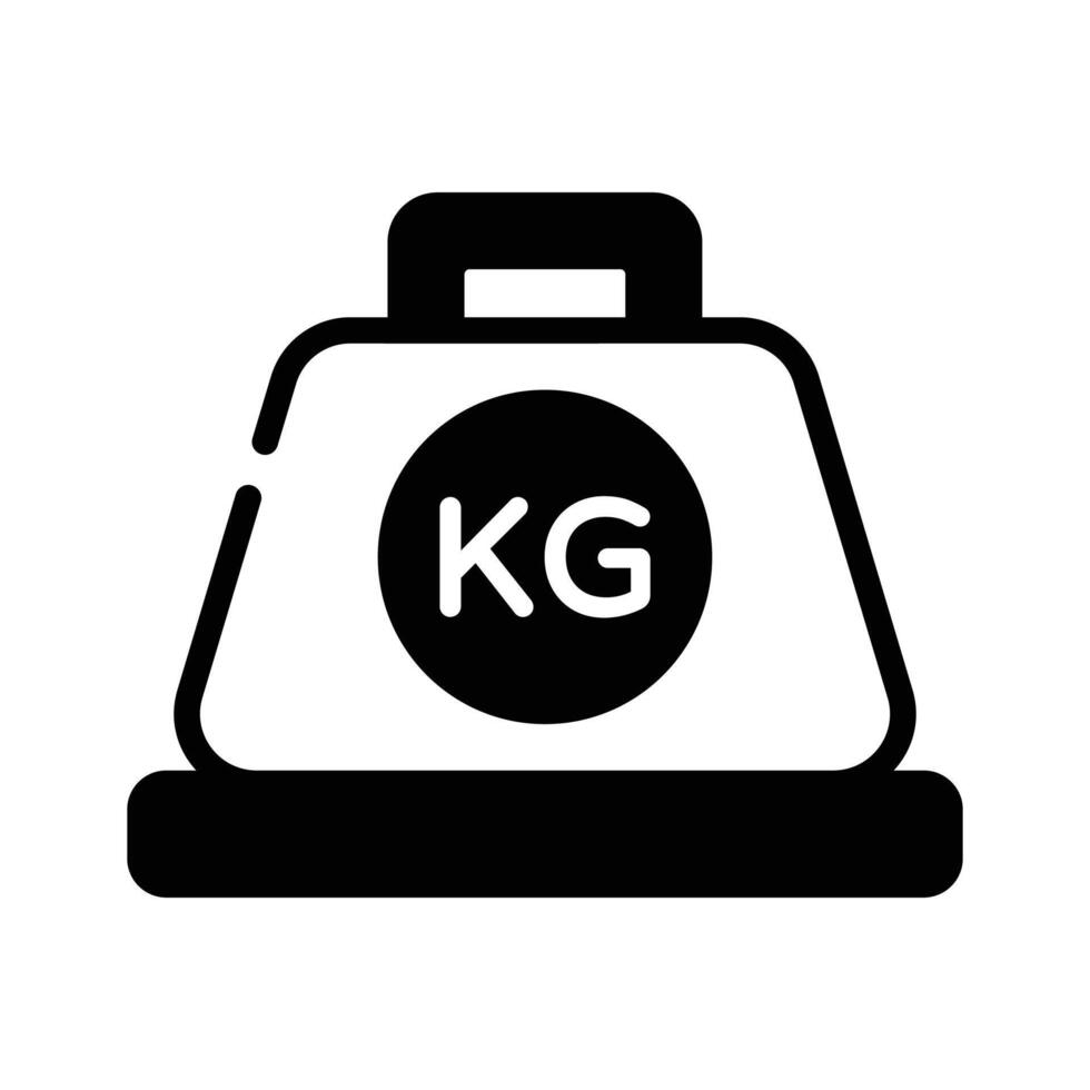 An editable glyph style icon showing weight tool,. vector