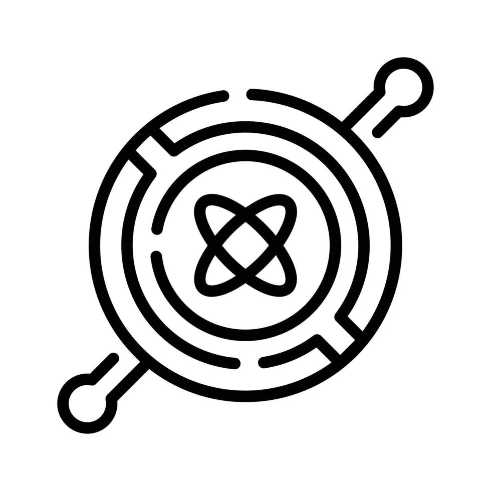 Ready to use line style icon showing atomic physics vector