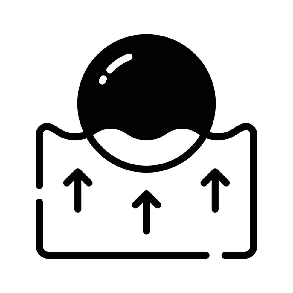 Get a sight of this glyph icon of buoyancy,. vector