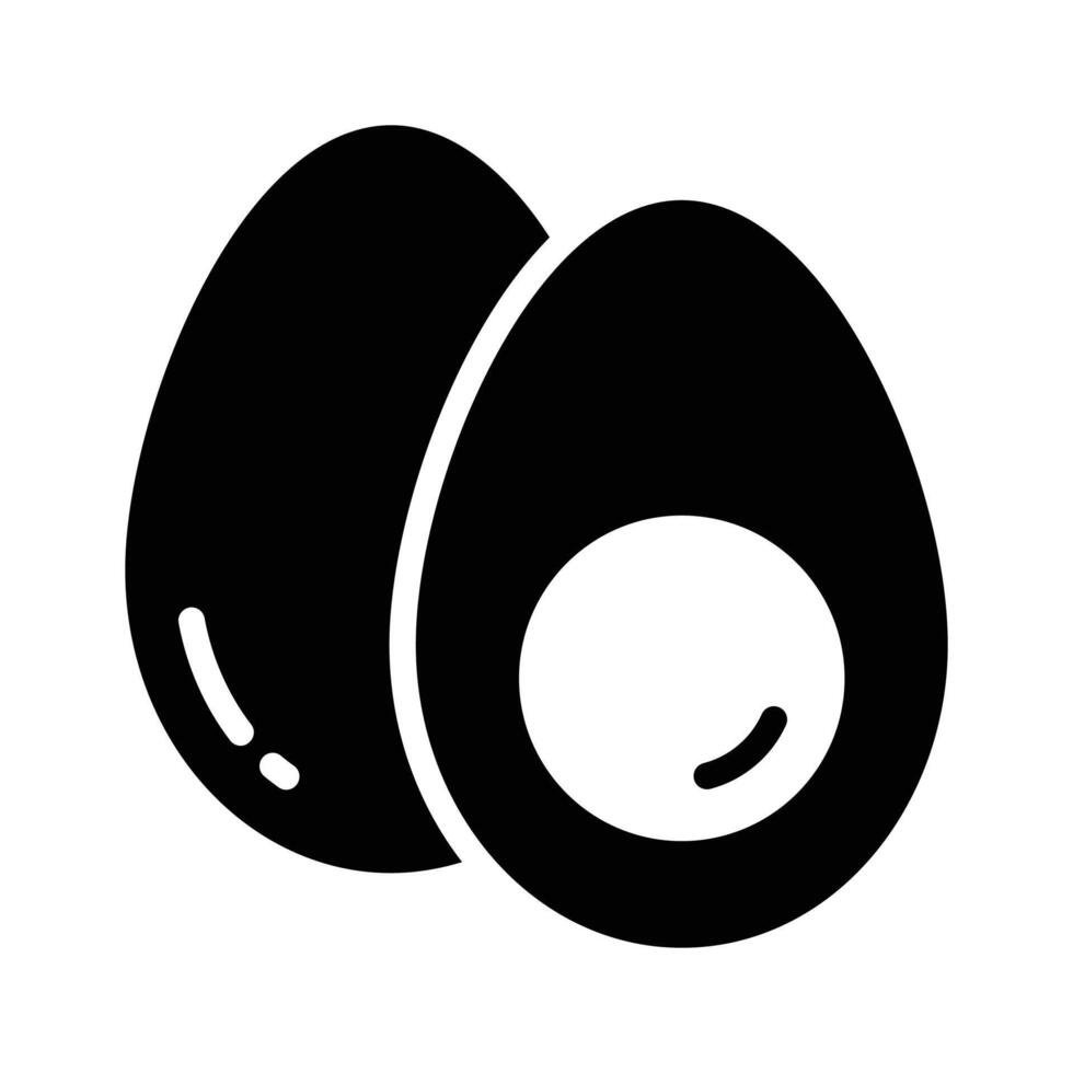 Get your hands on this amazing glyph icon of boiled eggs vector