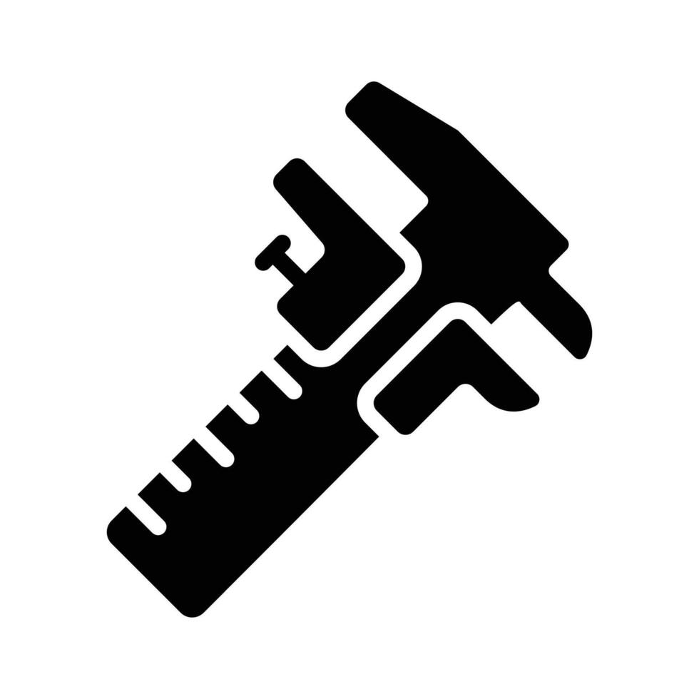 Vernier caliper icon designed in glyph style, vector