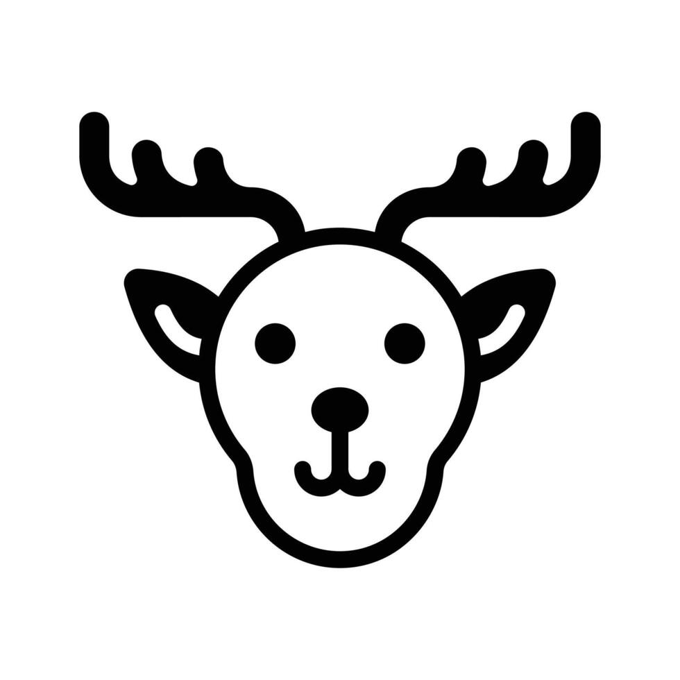 Easy to edit icon of reindeer creatively designed in glyph style. vector