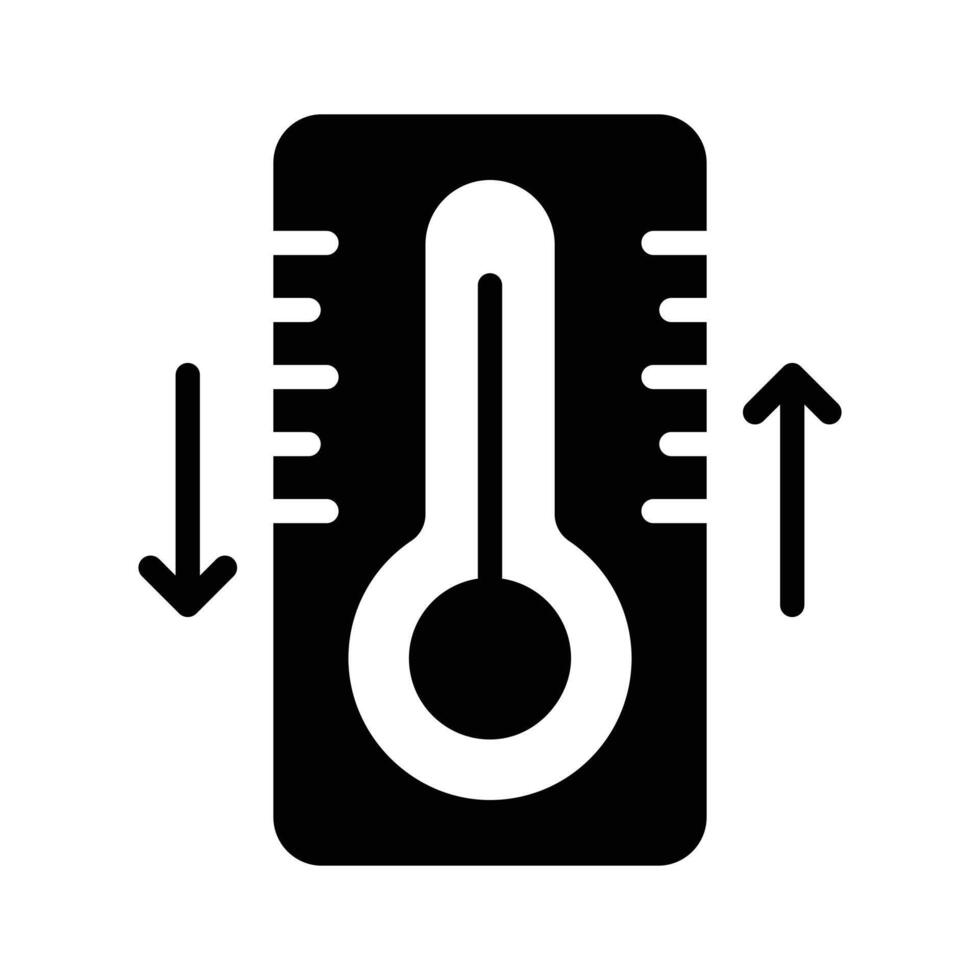 Temperature changes icon designed in glyph style, vector