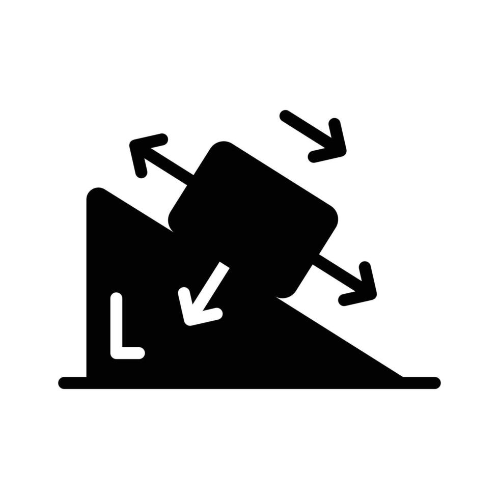 Grab this trendy glyph style icon showing friction experiment, vector