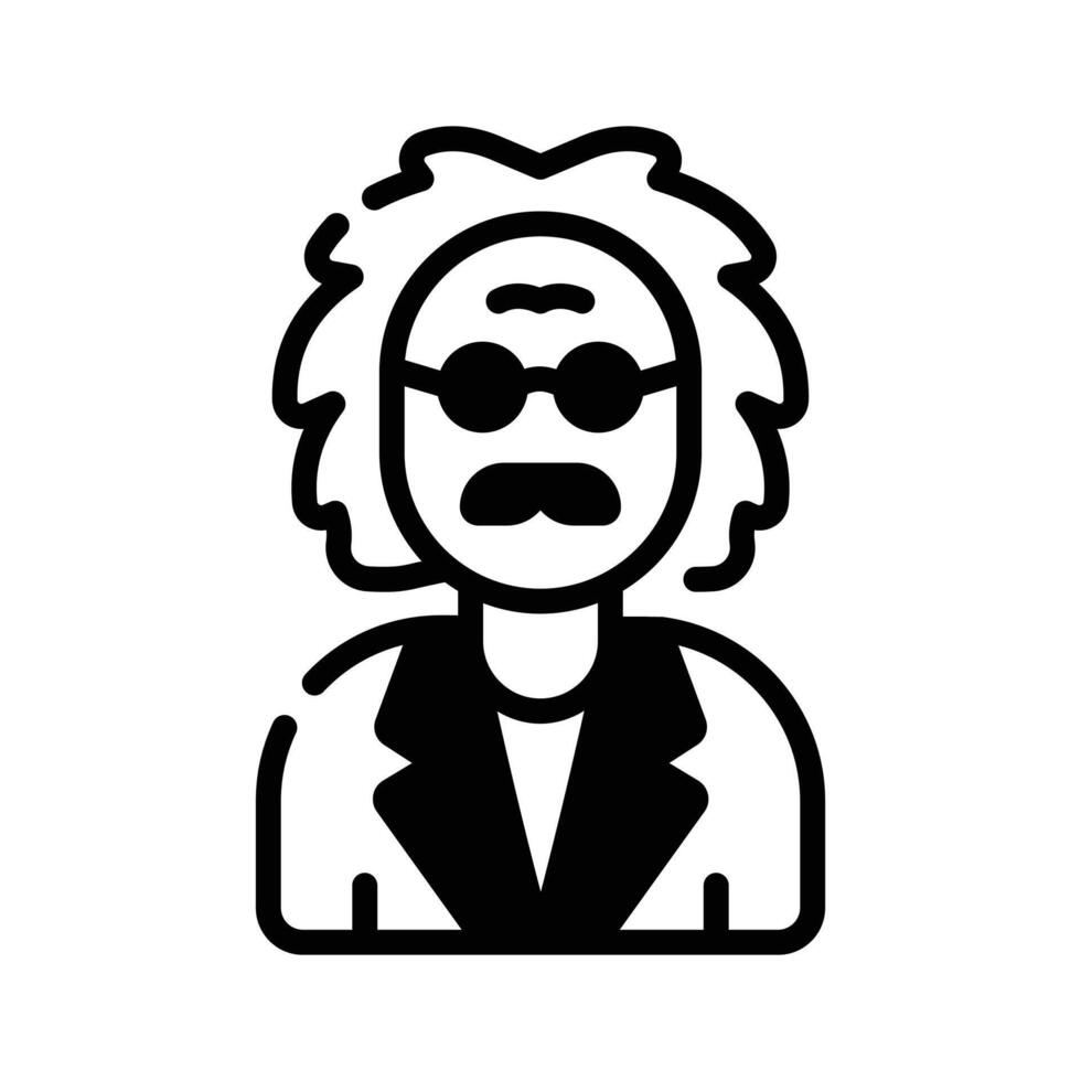 Einstein icon creatively designed in glyph style,. vector