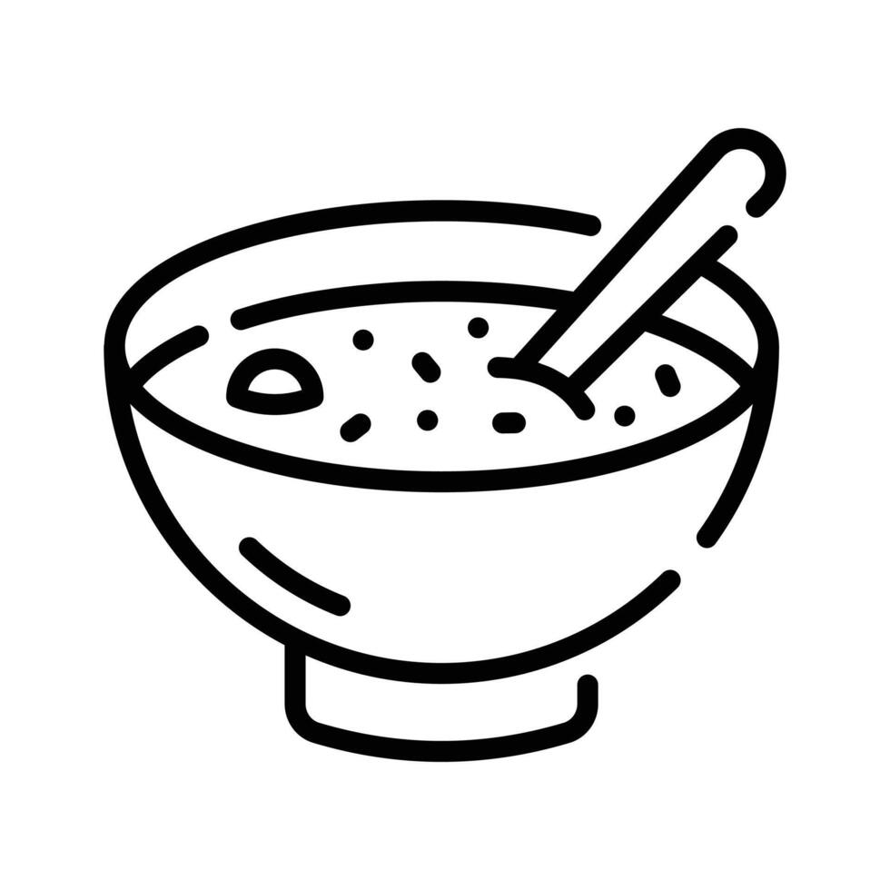 Creatively designed outline style icon of soup bowl vector