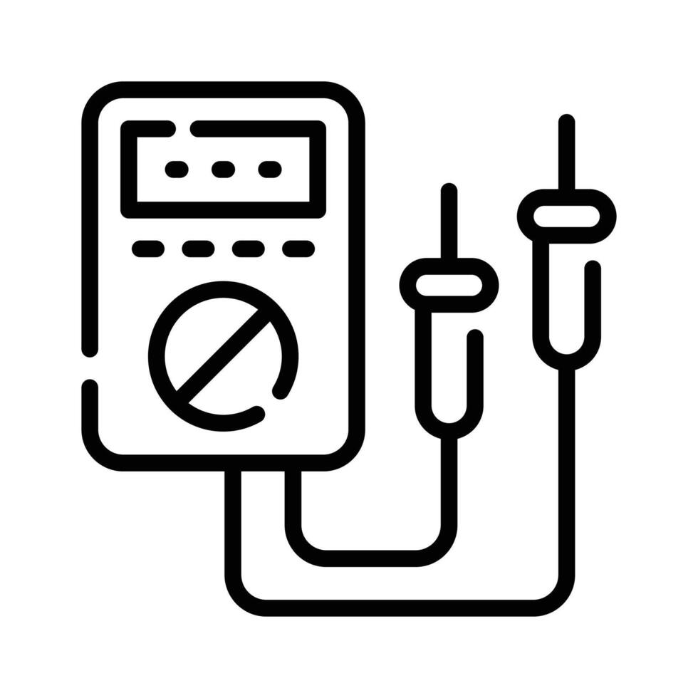A well designed outline style icon of voltmeter vector
