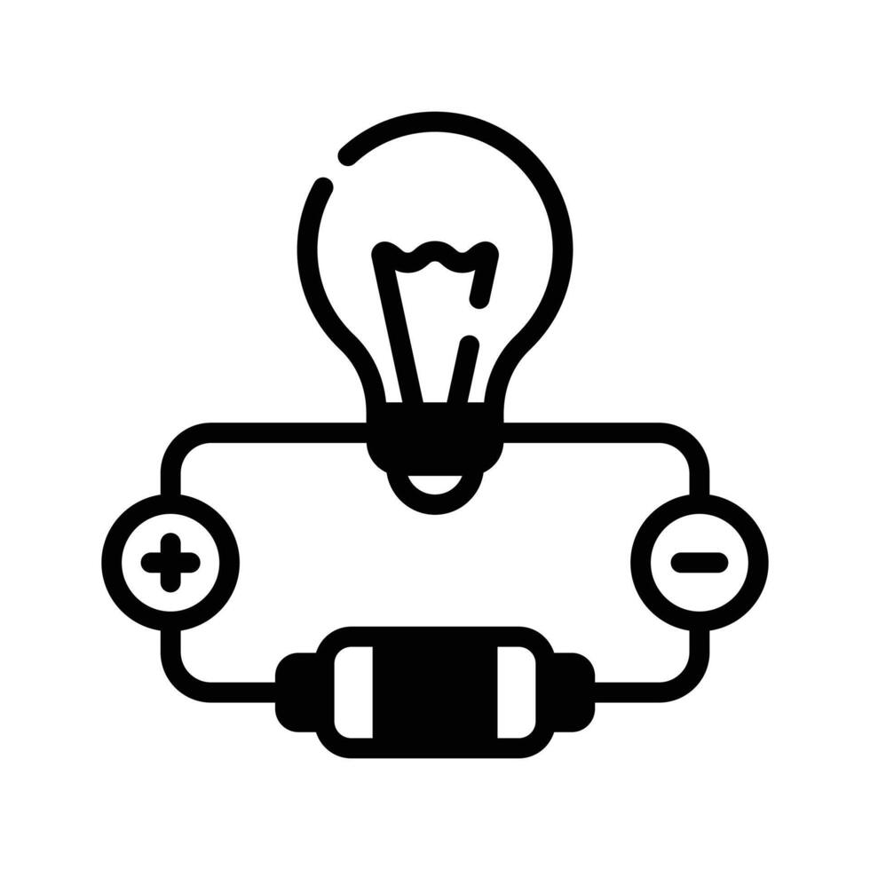 Have a look at this trendy glyph icon of light experiment,. vector
