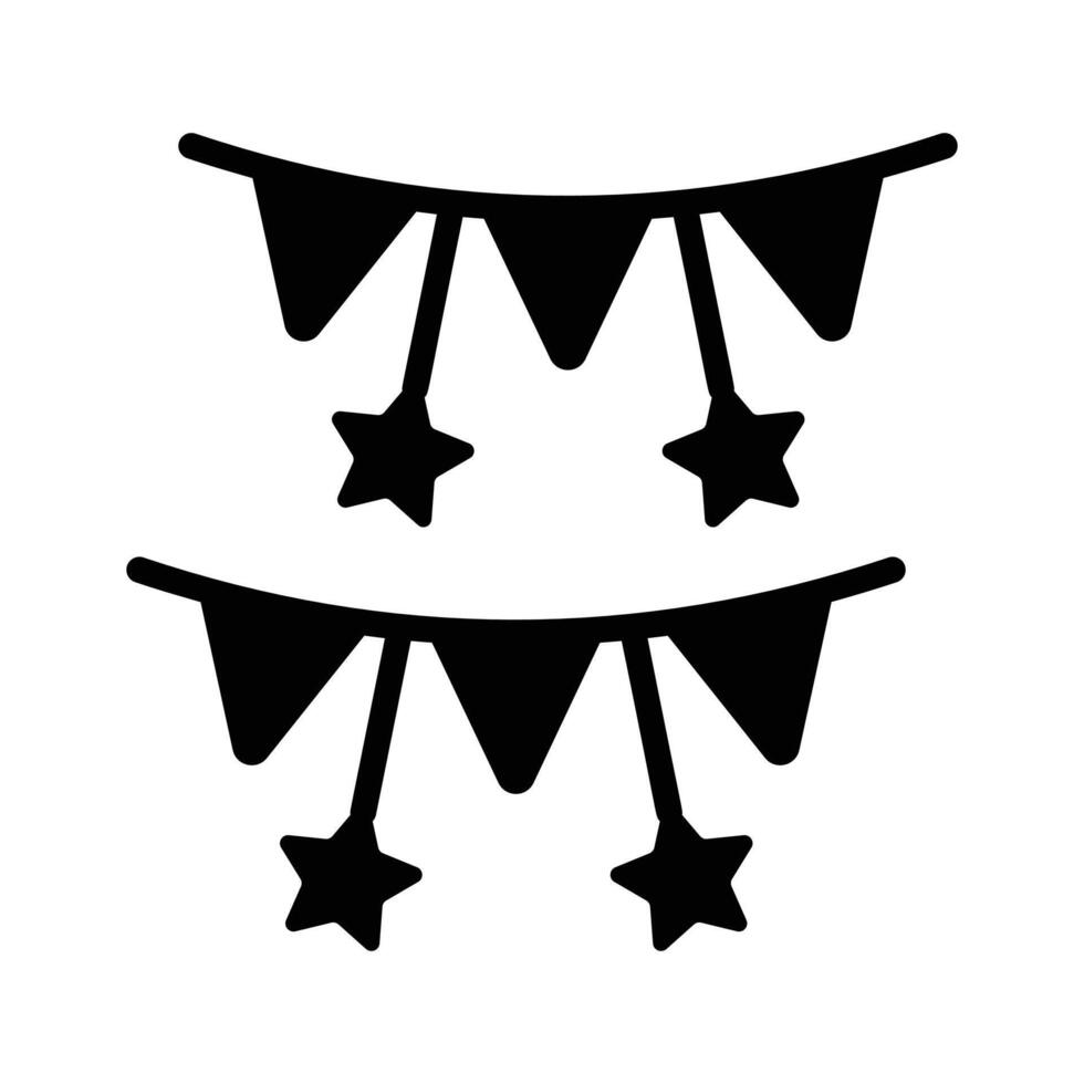 Get this easy to use glyph icon of hanging decorative buntings vector