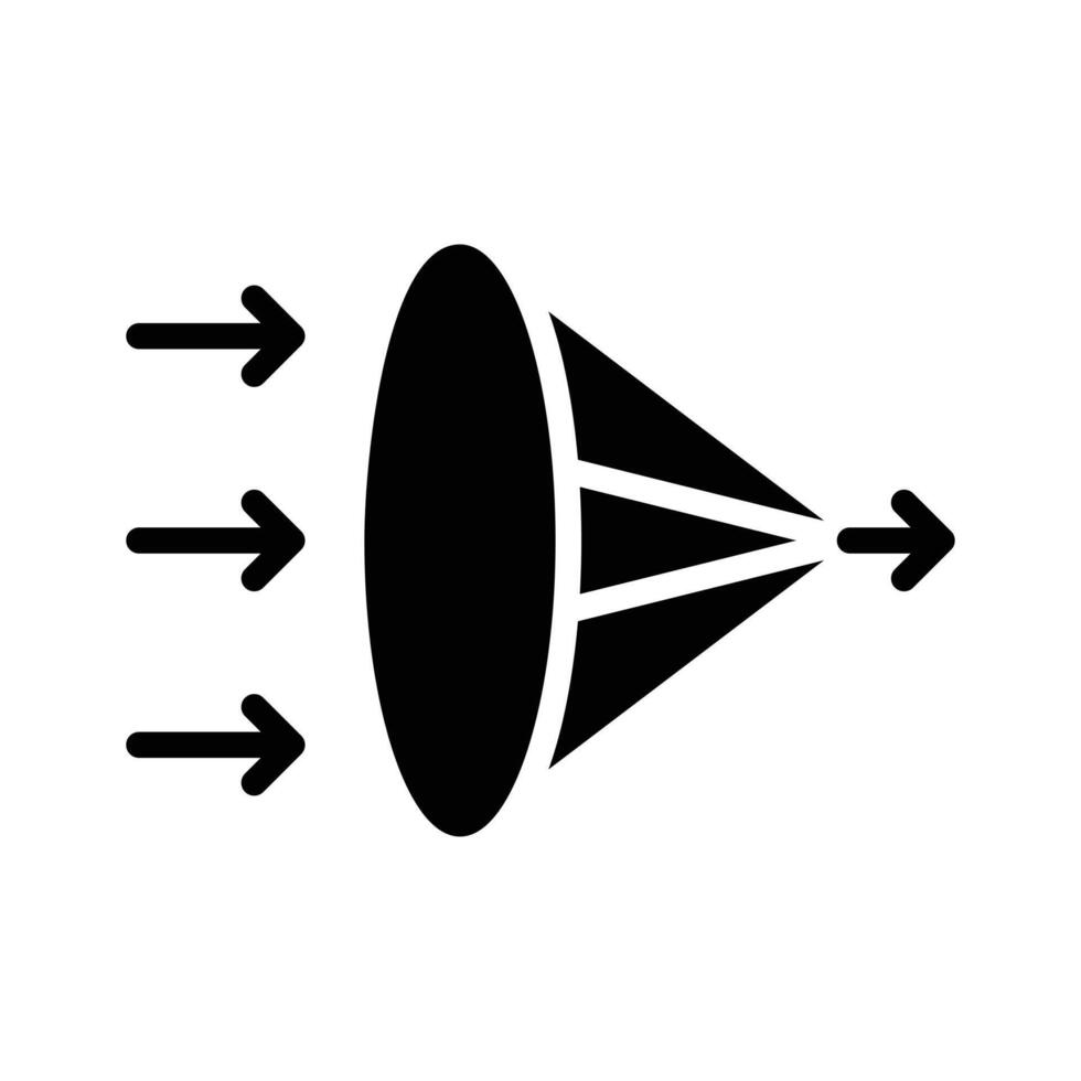 Check this amazing glyph style icon of convex lens, vector