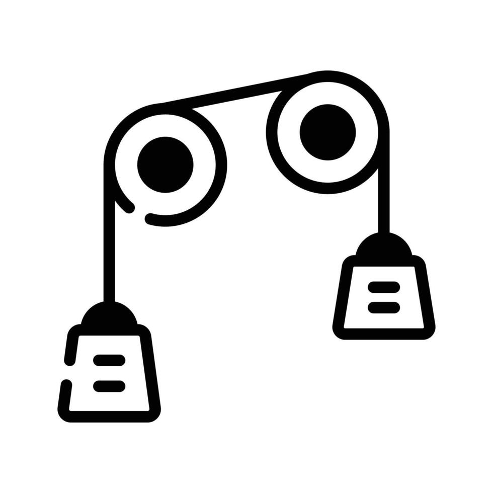 Here is a premium glyph style icon of pulley experiment,. vector