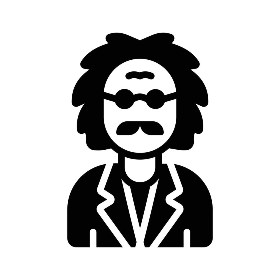 Einstein icon creatively designed in glyph style, vector