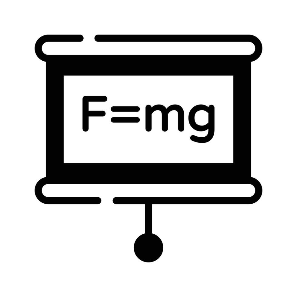 A handy glyph icon of physics class,. vector
