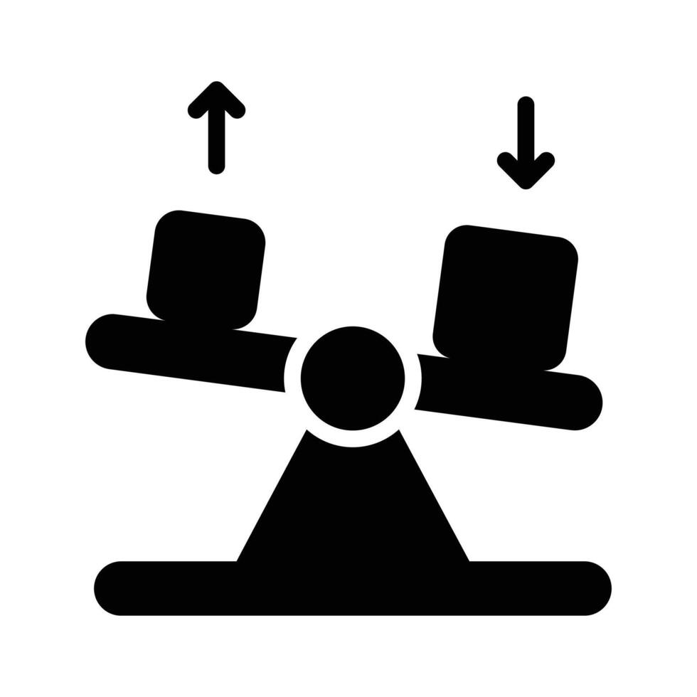A customizable glyph style icon of force balance experiment, vector