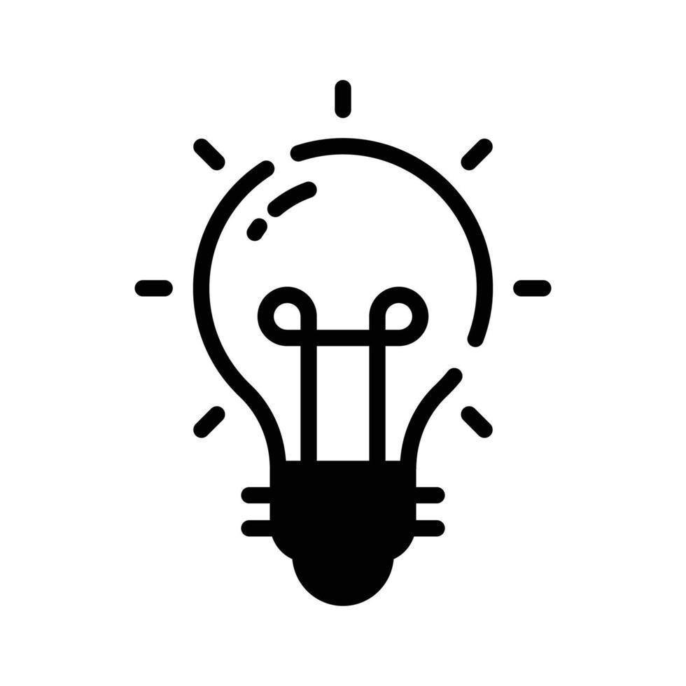 Latest icon of light designed in glyph style,. vector