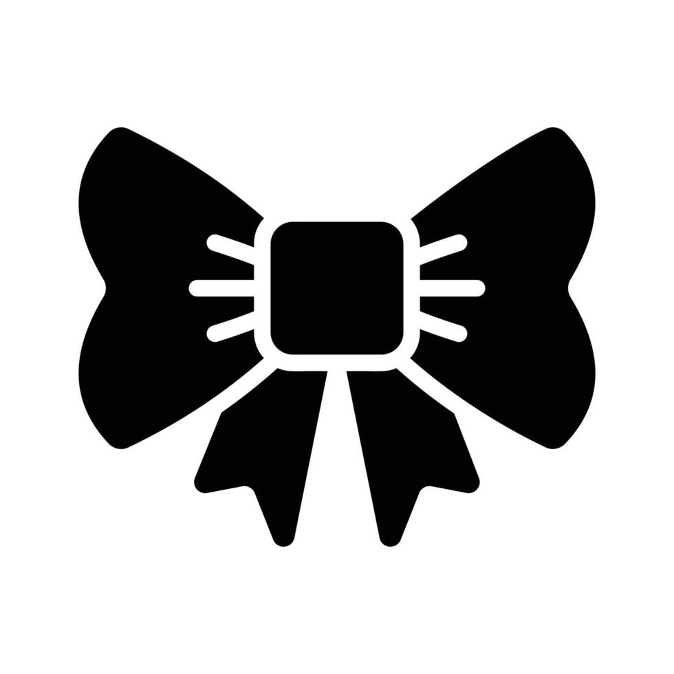 Creatively designed glyph icon depicting festive ribbon bow tie vector
