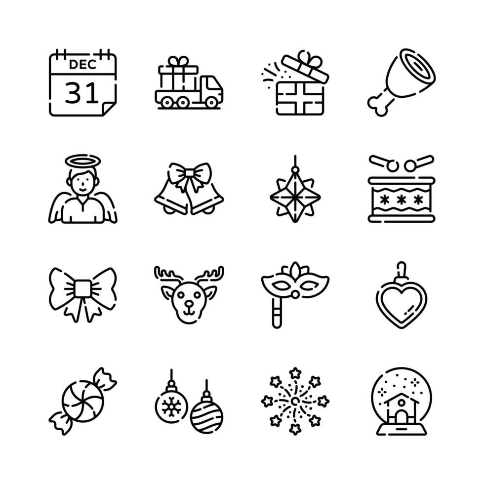 Easy to use pack of xmas and new year linear style icons vector