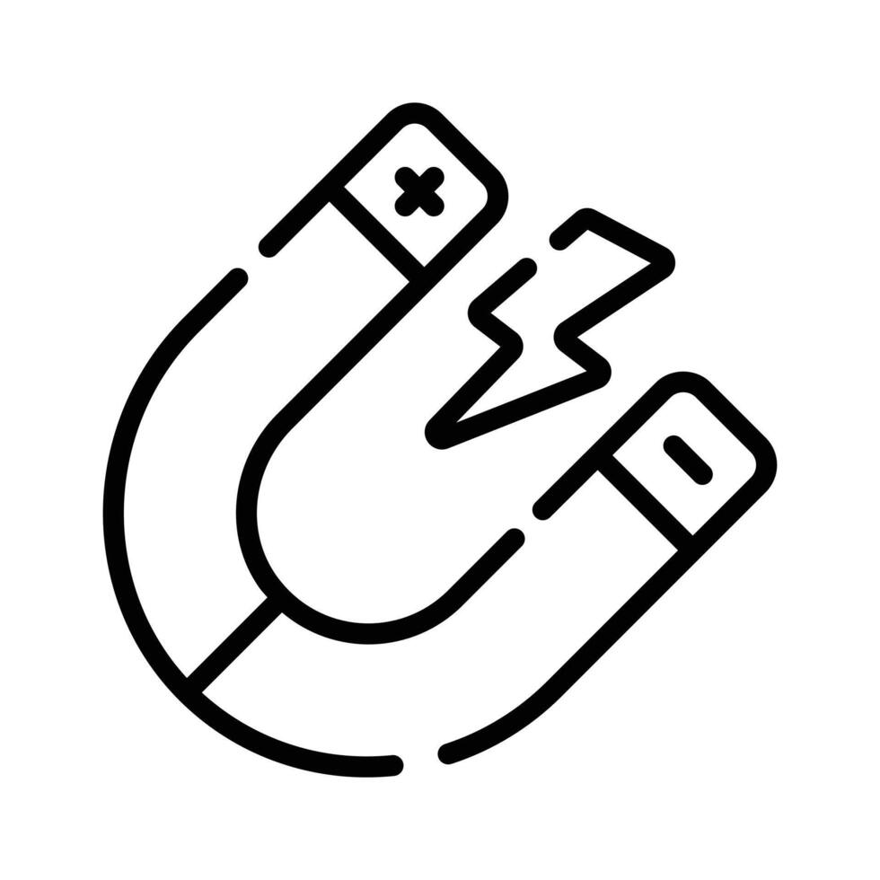 Get this outline icon showing magnet attraction force vector