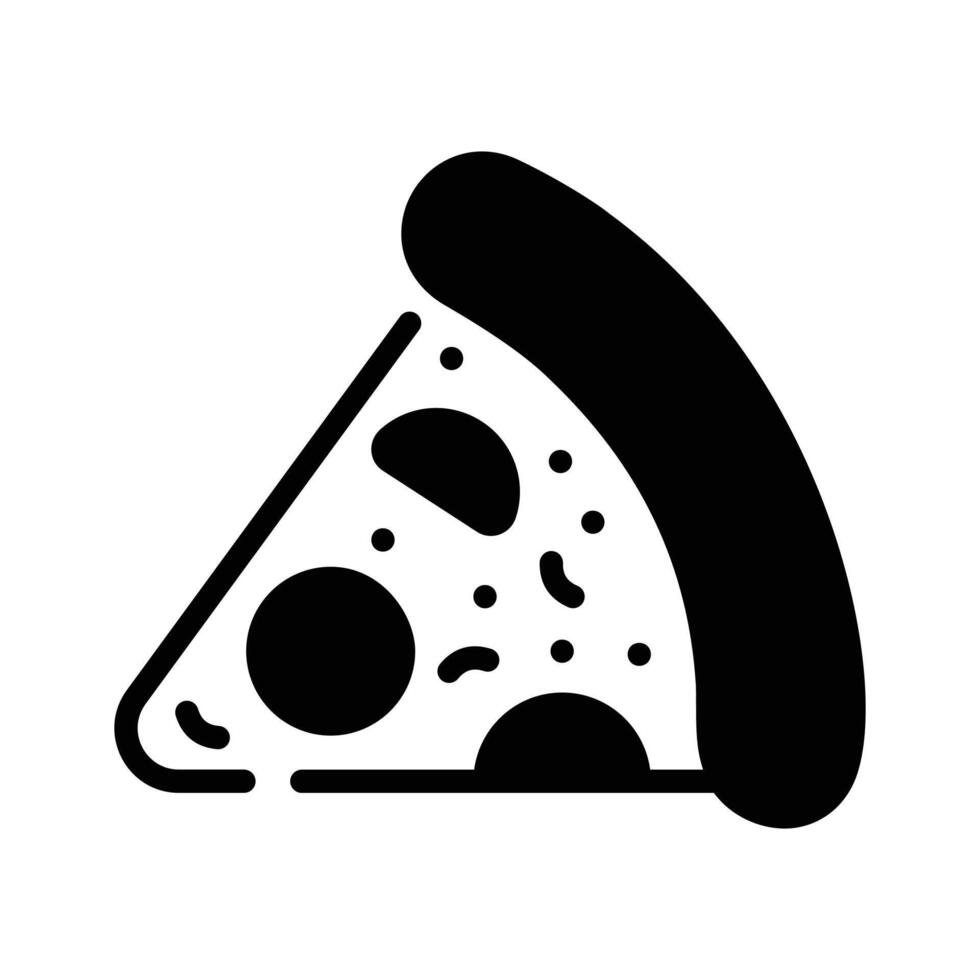 Easy to use trendy glyph icon of pizza slice. vector