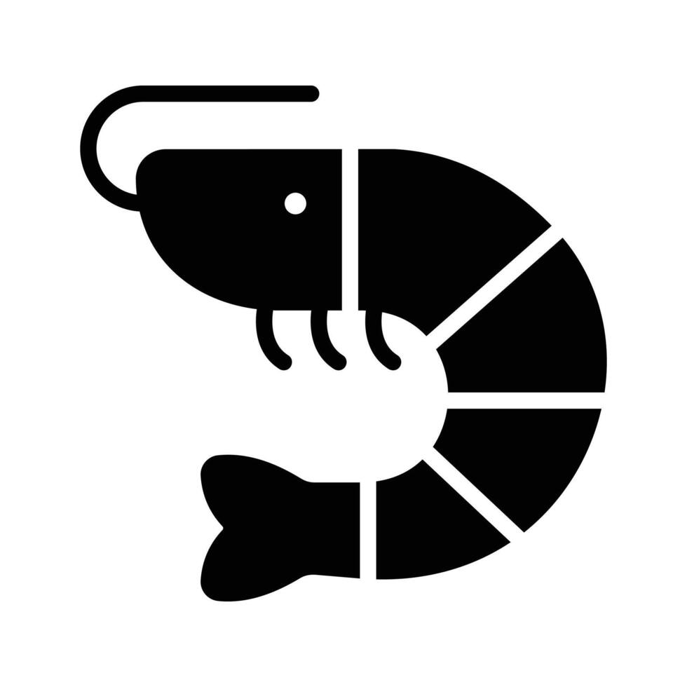 Here is a latest glyph style icon of shrimp seafood vector