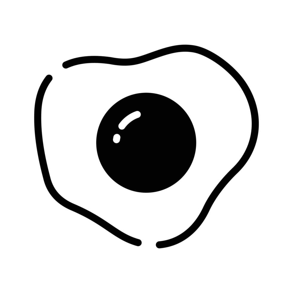 Download our premium glyph icon of fried egg. vector