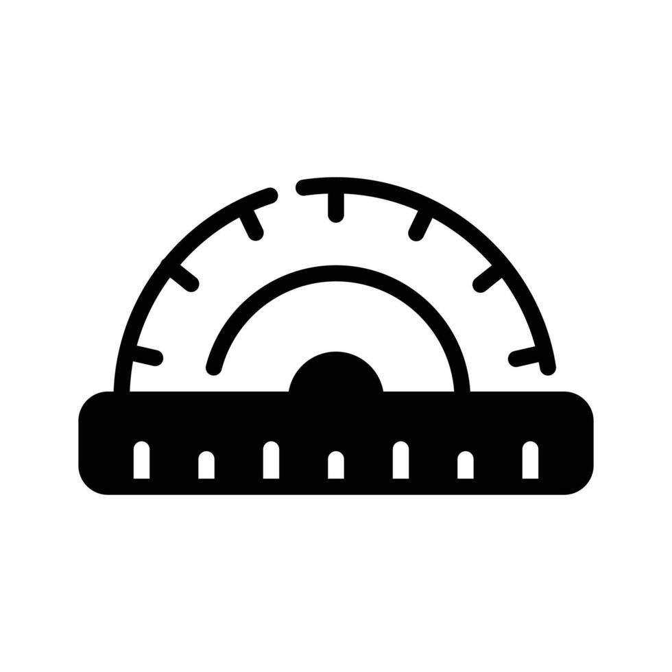 Get a sight of this glyph style icon of protractor,. vector