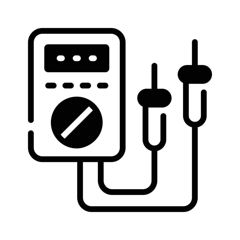 A well designed glyph style icon of voltmeter,. vector