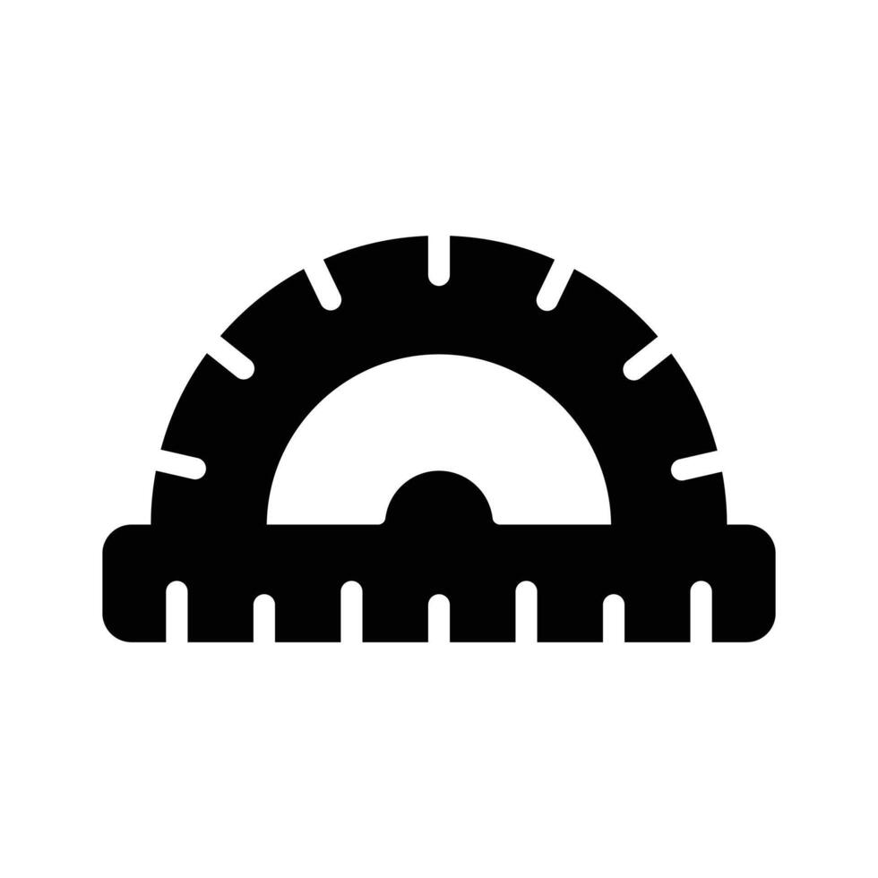 Get a sight of this glyph style icon of protractor, vector