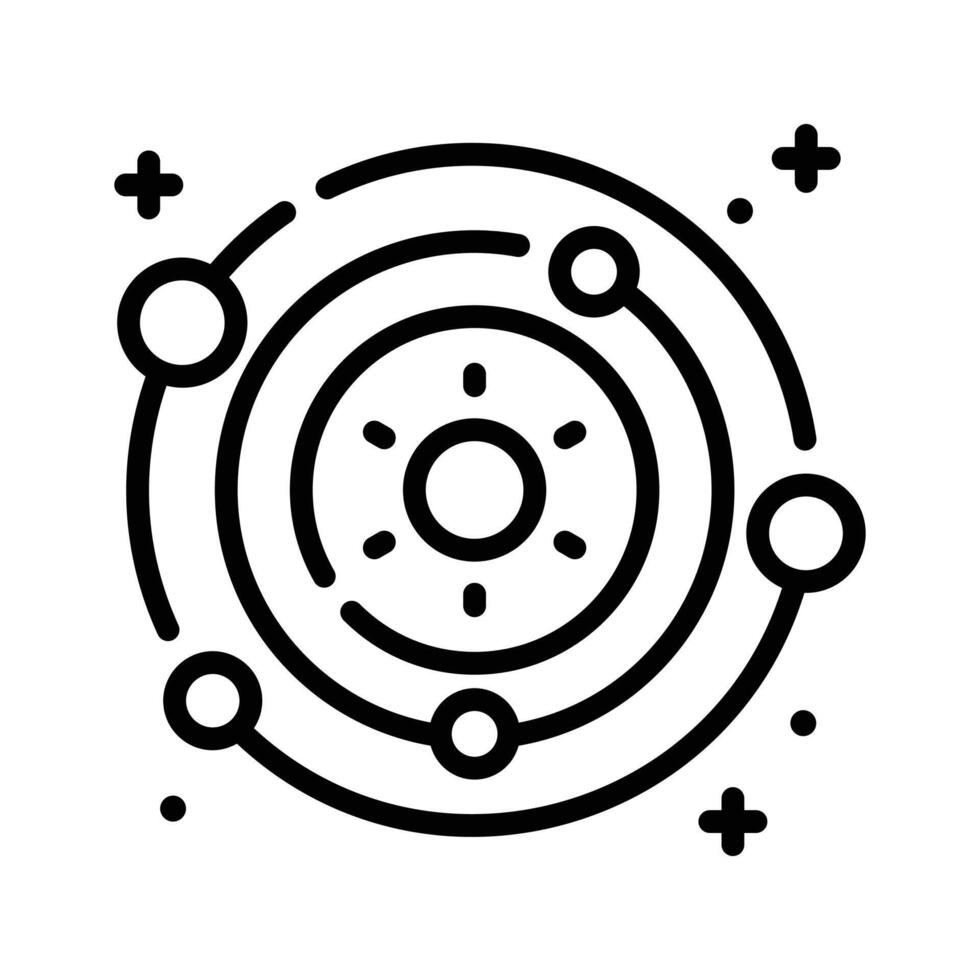 Grab this visually appealing line icon of solar system vector