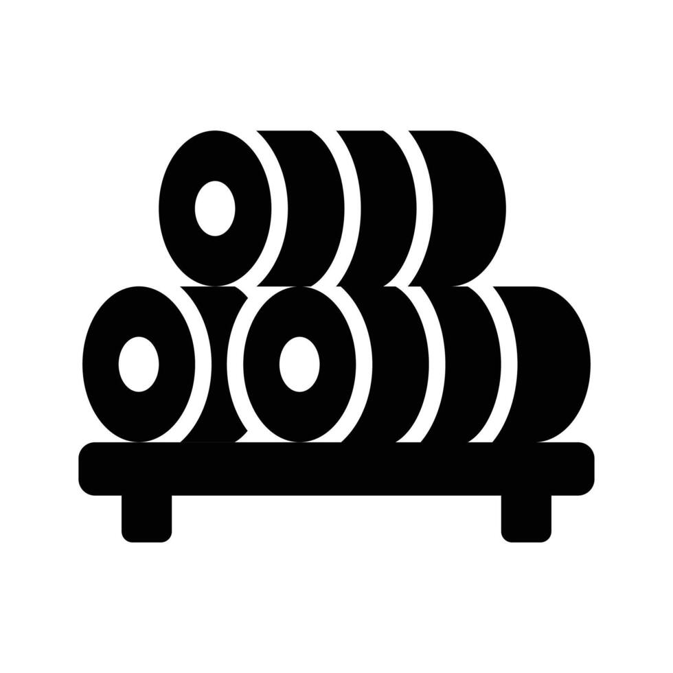 An editable glyph style icon of log cakes vector