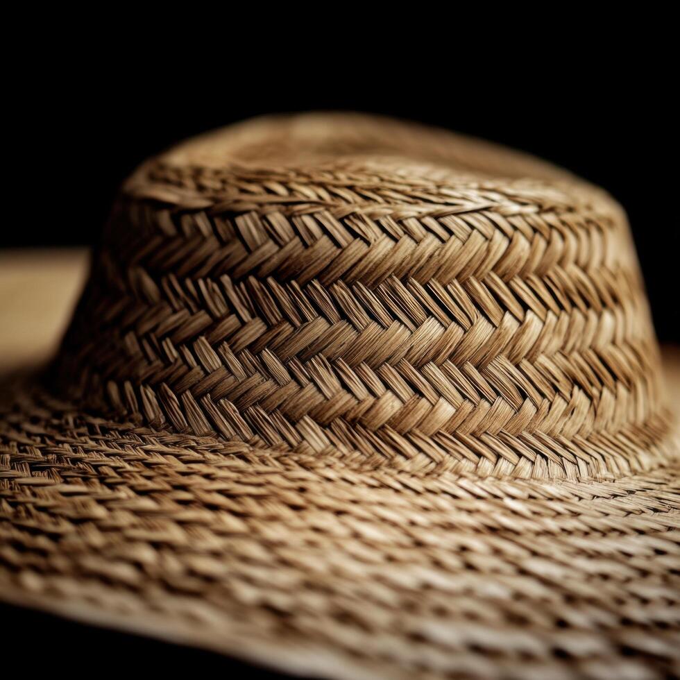 Detail Wide Brim and Woven Straw Hat photo