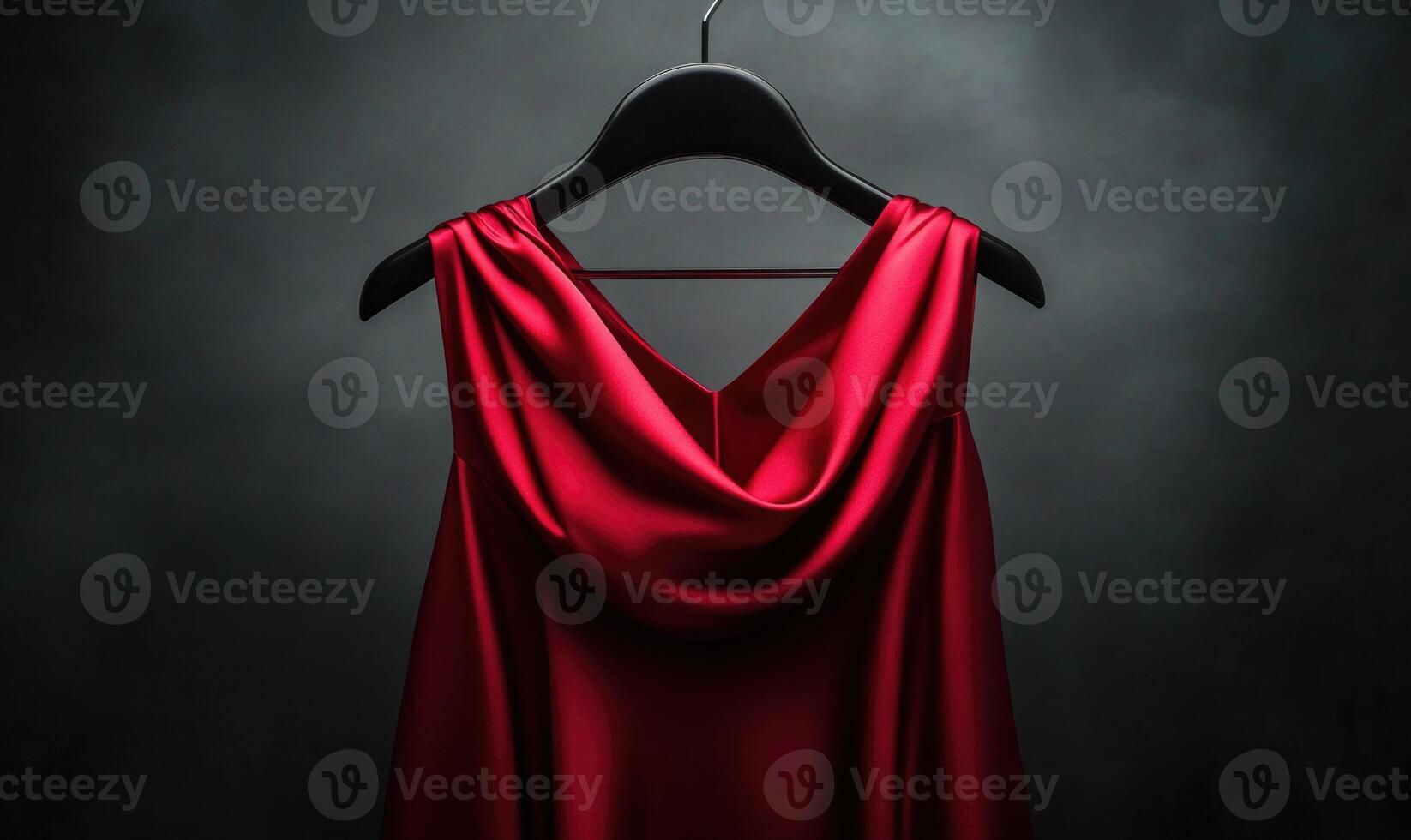 A red dress hanging on a hanger photo