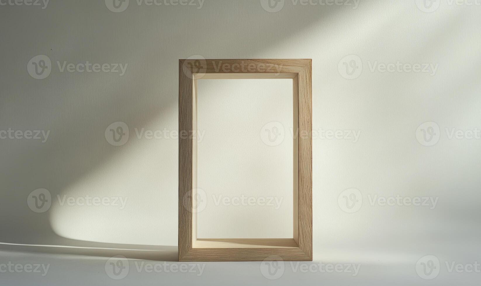 a wooden frame with a light shining through it photo
