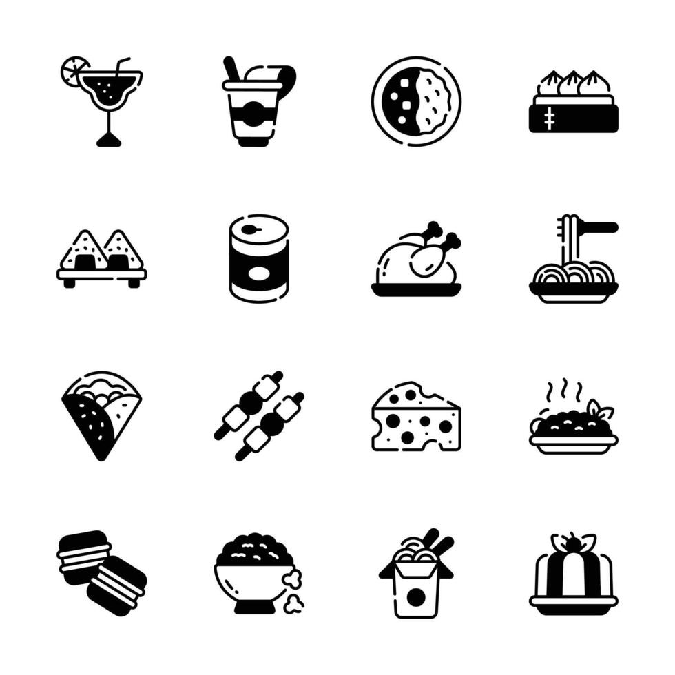 Get a glimpse of our customizable glyph pack of food items, vector