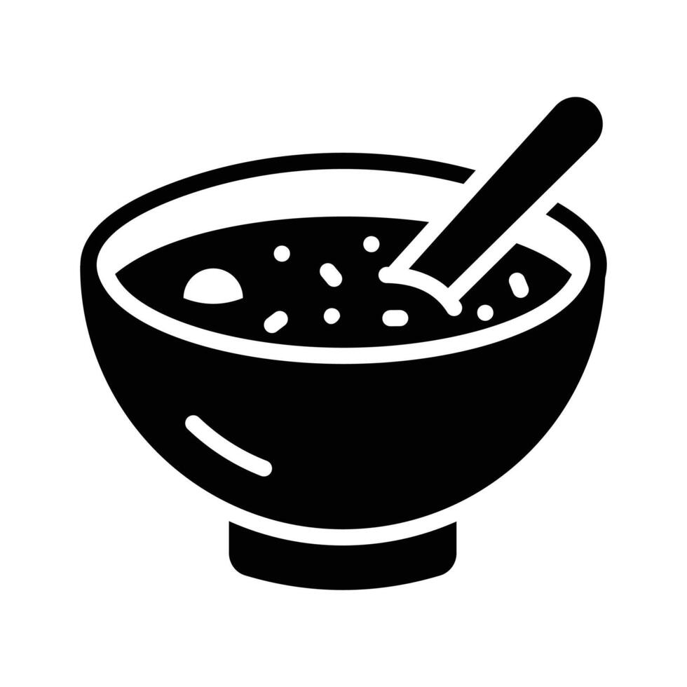 Creatively designed glyph style icon of soup bowl vector