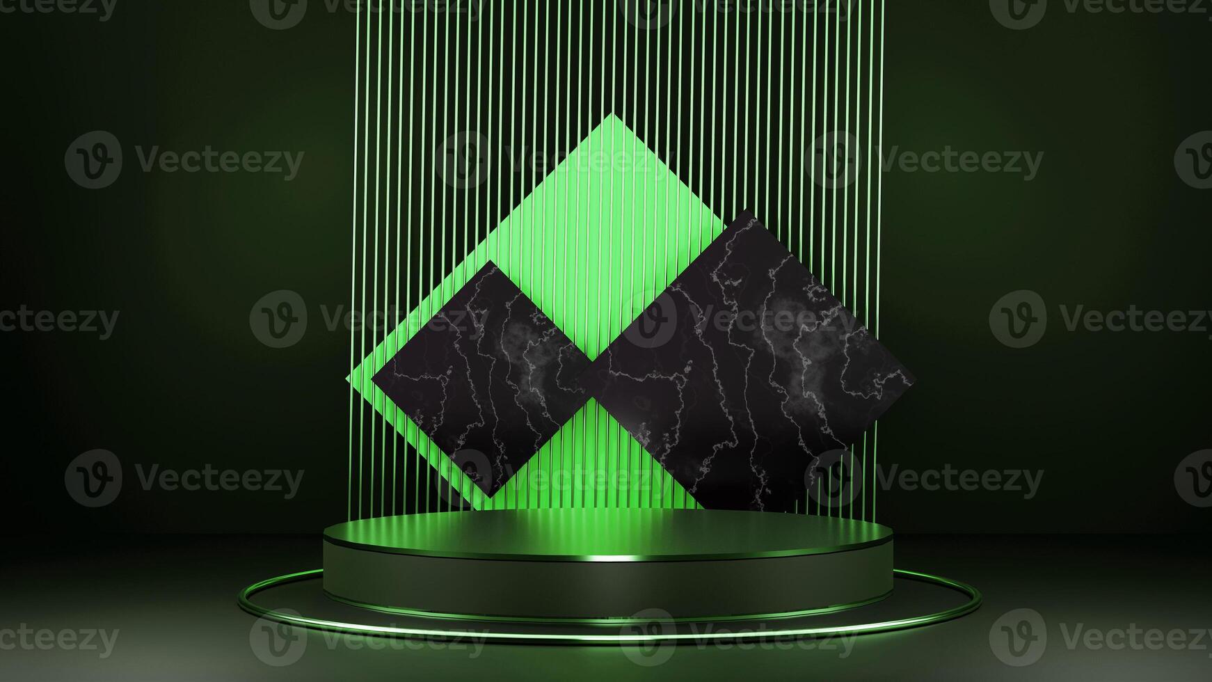 Green and black abstract background with a diamond photo