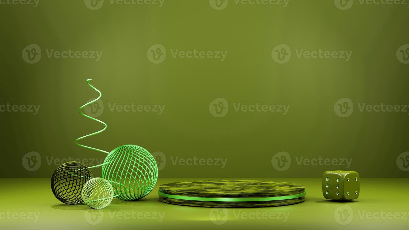 3d rendering of a green background with a green light photo