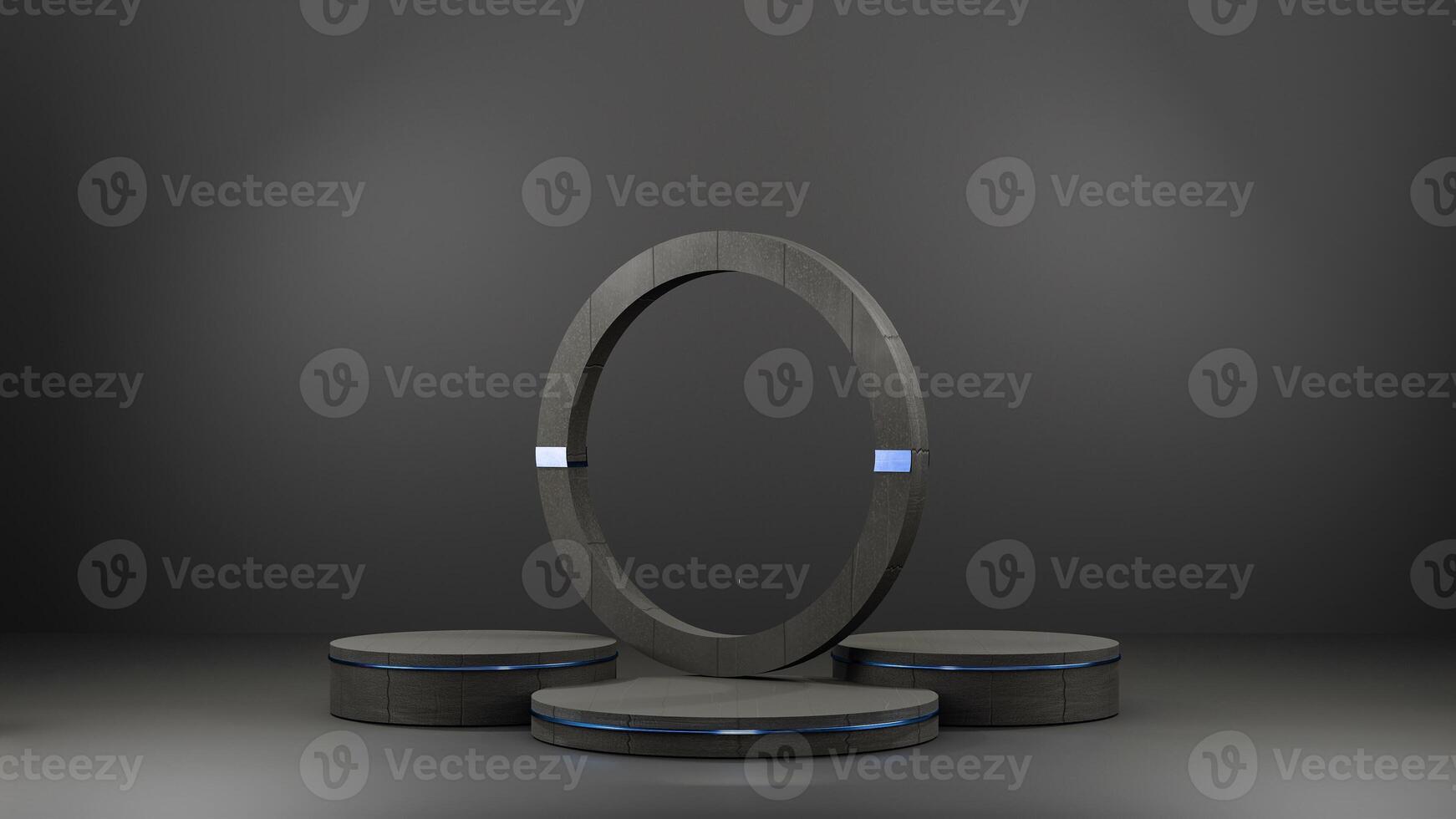 A circular object with a light on top photo