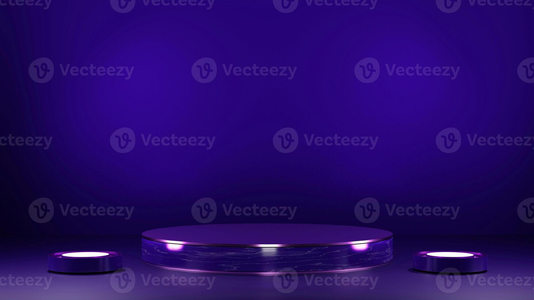 A purple light on a stage with two lights photo