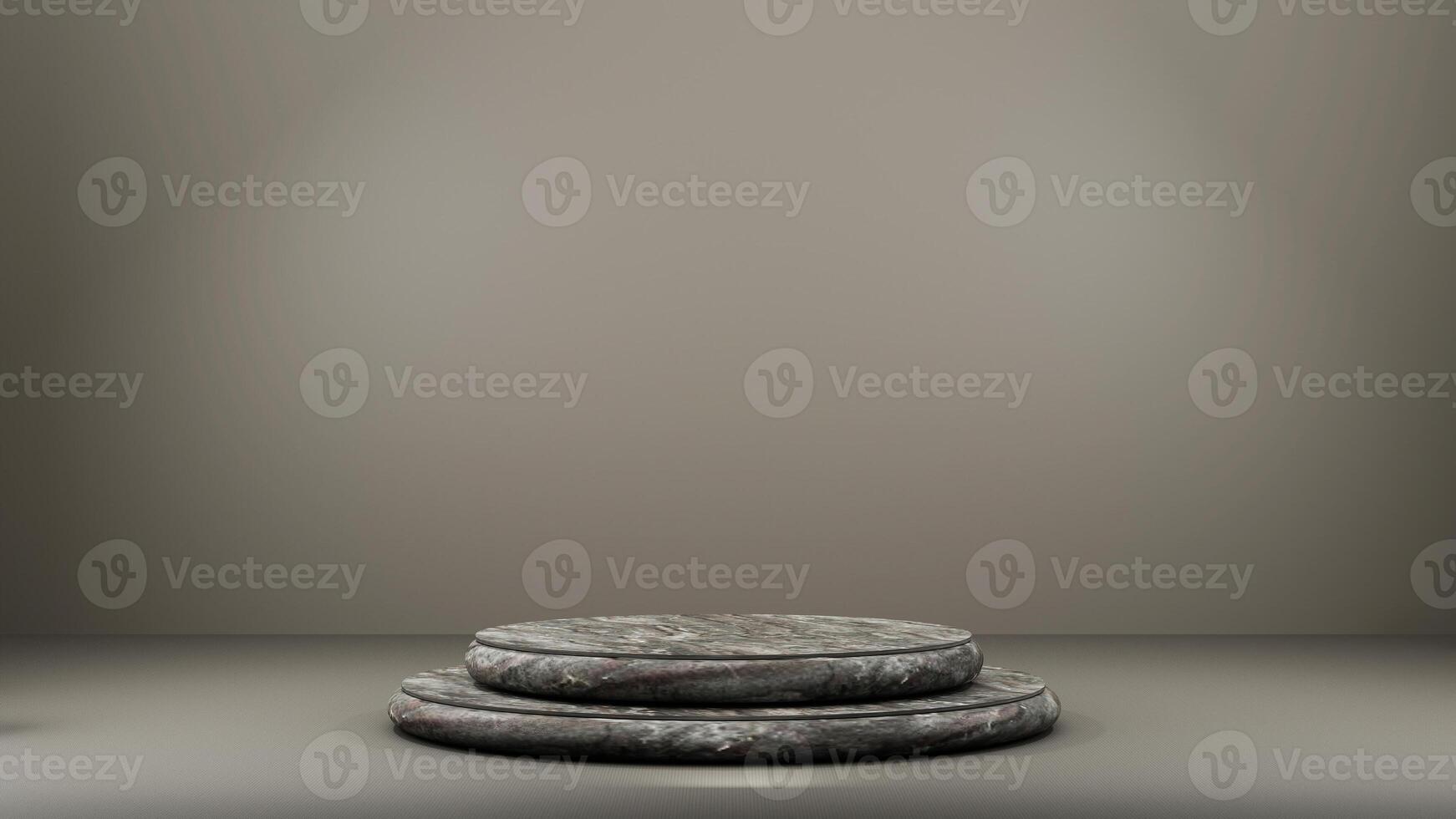 Three stone pedestals on a gray background photo