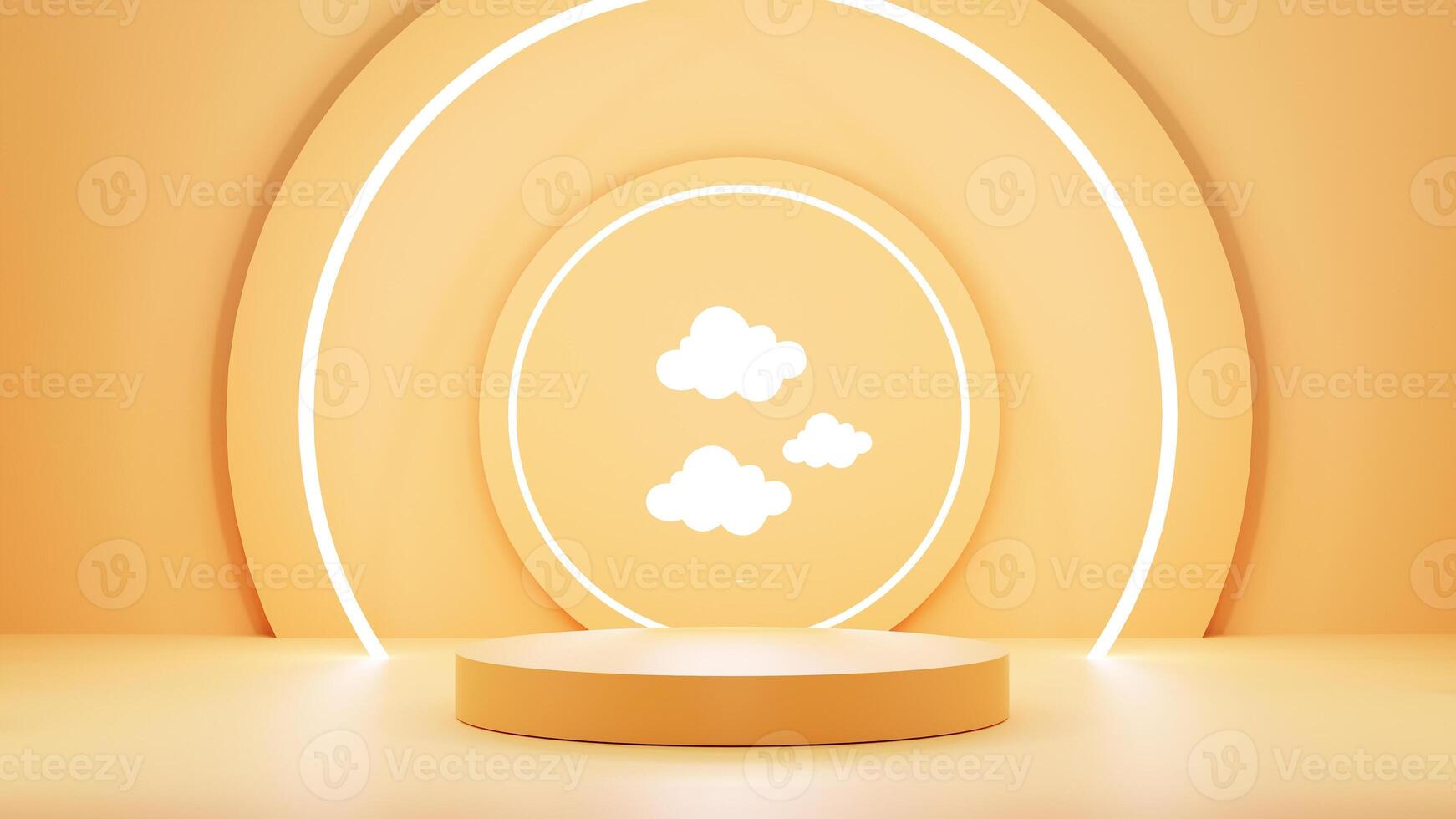 An empty room with a cloud shaped object on top photo