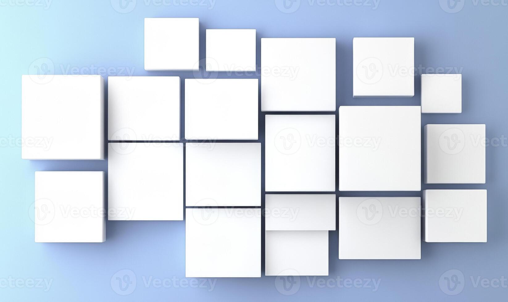 White boxes on a blue background photo